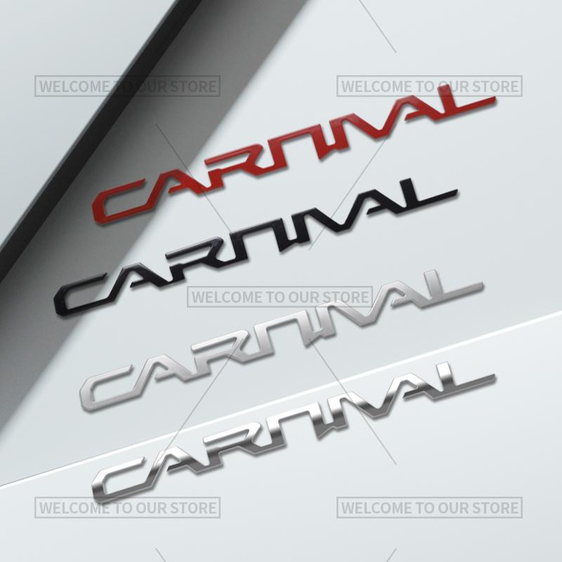 AAAGS1 3D Car Styling For Kia Carnival Letter Emblem HEV LX EX SX Prestige Badge Metal Stickers Rear Trunk Decals Auto Accessories