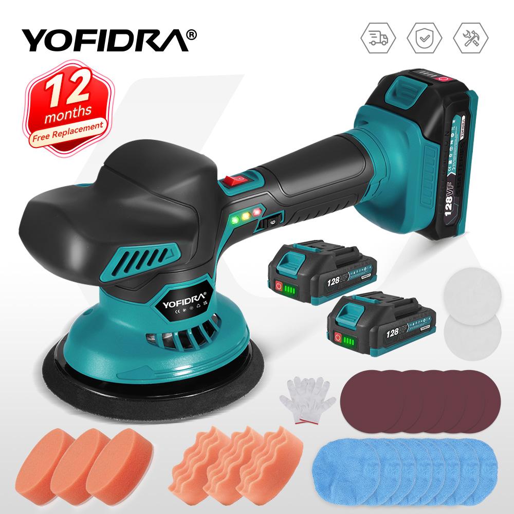 YOFIDRA 6 Gears Car Polisher 7000rpm Electric Polish Automobile  Polishing Sealing Glaze Machine Rotary Tool For 21V 18V Battery