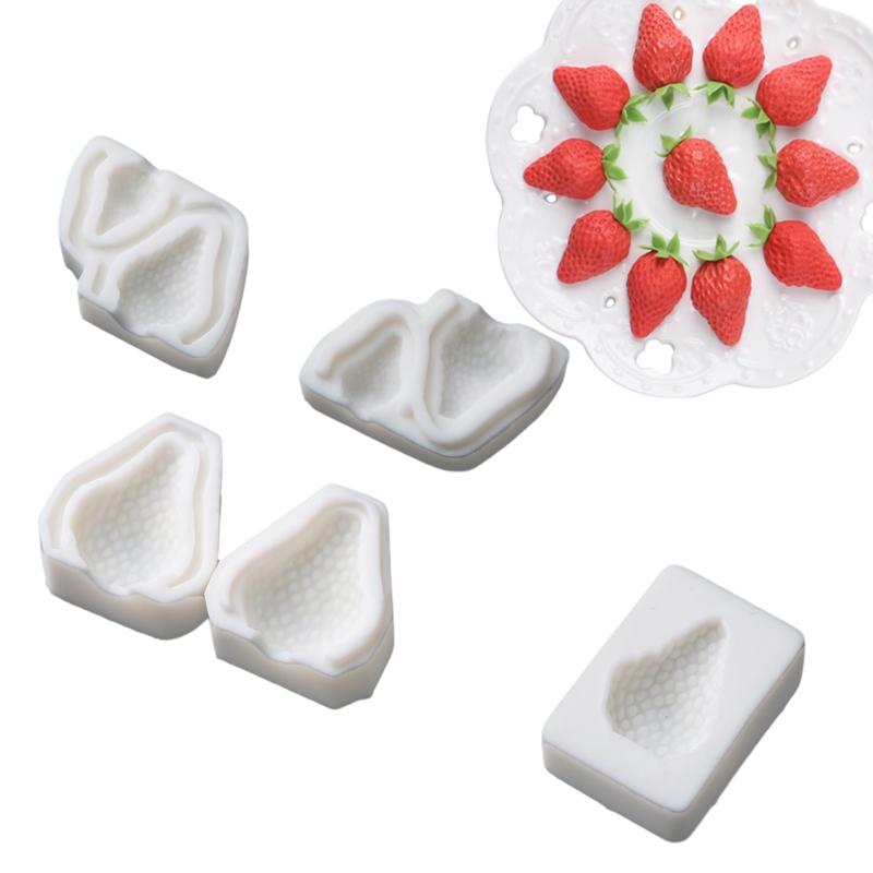 3D Strawberry Design Fruit Mousse Mould Silicone Cake Mold Fondant Cake Decorating Tools Candle Moulds Kitchen Supplies