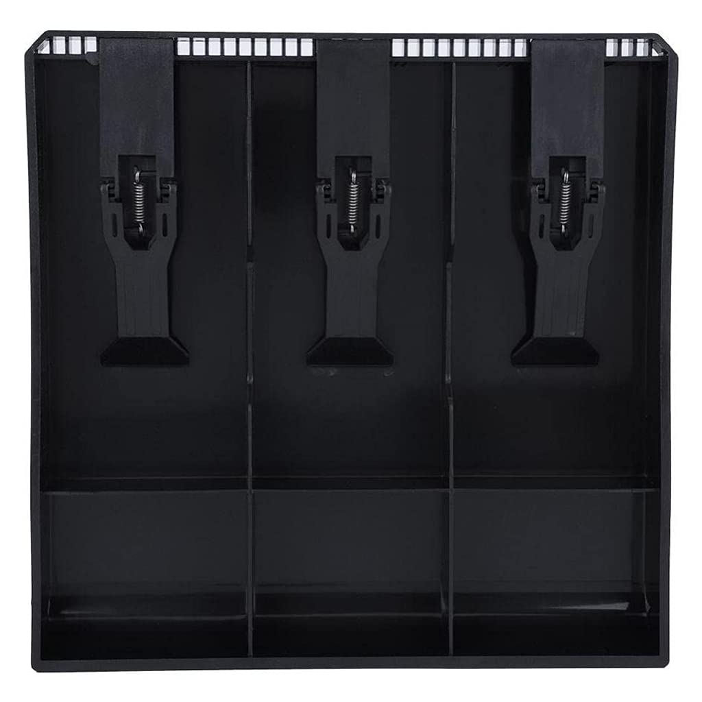 Cash Register Drawer Tray for Notes and Coins, Retail Counter Money Organizer, Black, 40.4D x 24.4W x 3.5H Centimeters
