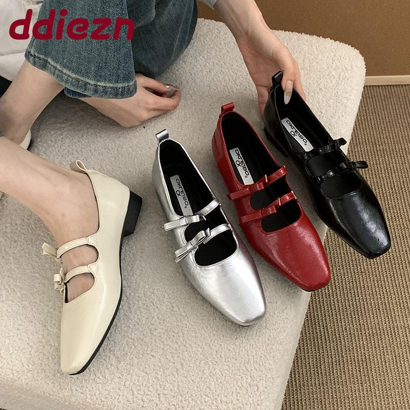 Fashion Fashion Butterfly-Knot  Women Mary Janes Flats Shoes Soft Luxury Casual Female Shallow Footwear Ladies Flats Slip On Shoes