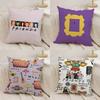 Classic F-Friends Tv Show Pillow Case Home Dorm Chair Back Short Plush Double-Sided Printing Office Nap Time Cushion Cover