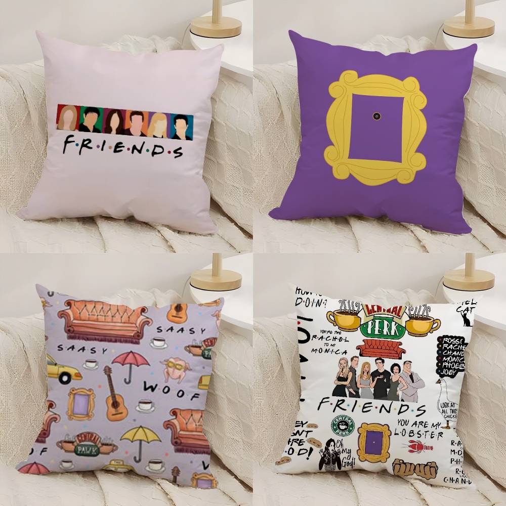 Classic F-Friends Tv Show Pillow Case Home Dorm Chair Back Short Plush Double-Sided Printing Office Nap Time Cushion Cover