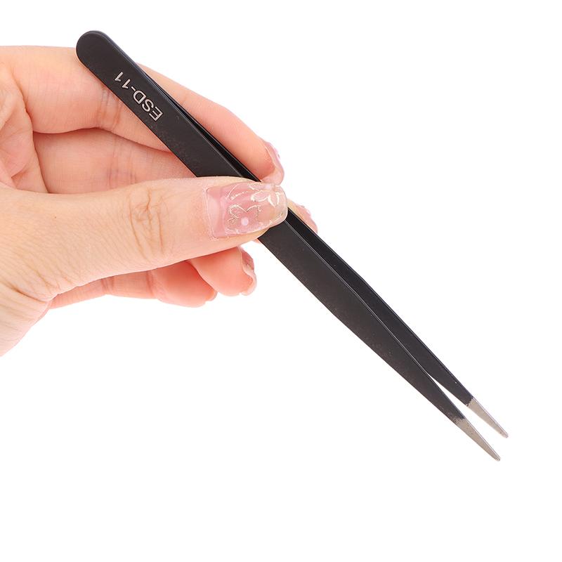 6 Pcs Precision Tweezers Set Anti-Static Esd Tweezer Stainless Steel Repair Tools For Electronics Soldering Model Jewelry Makin