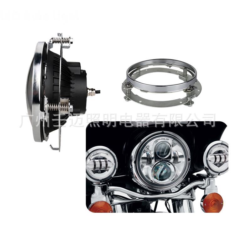 7" Round Headlight Bracket for Harley Motorcycles & Wranglers