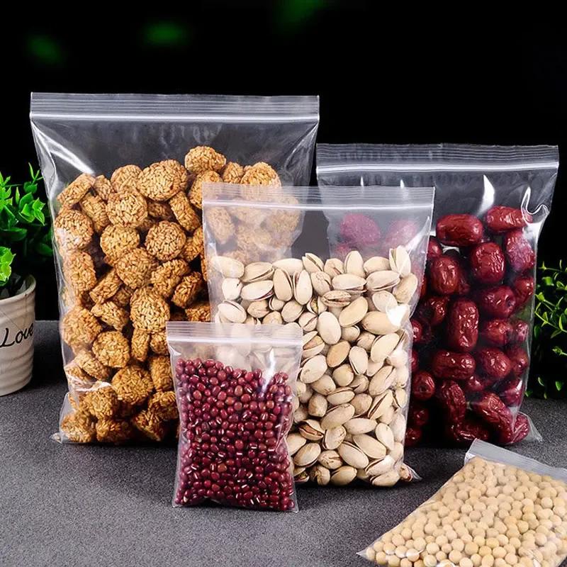 300 Pcs Thick Clear Zip Bags Food Jewelry Vacuum Storage Reclosable Plastic Poly Bags For Kitchen Organization