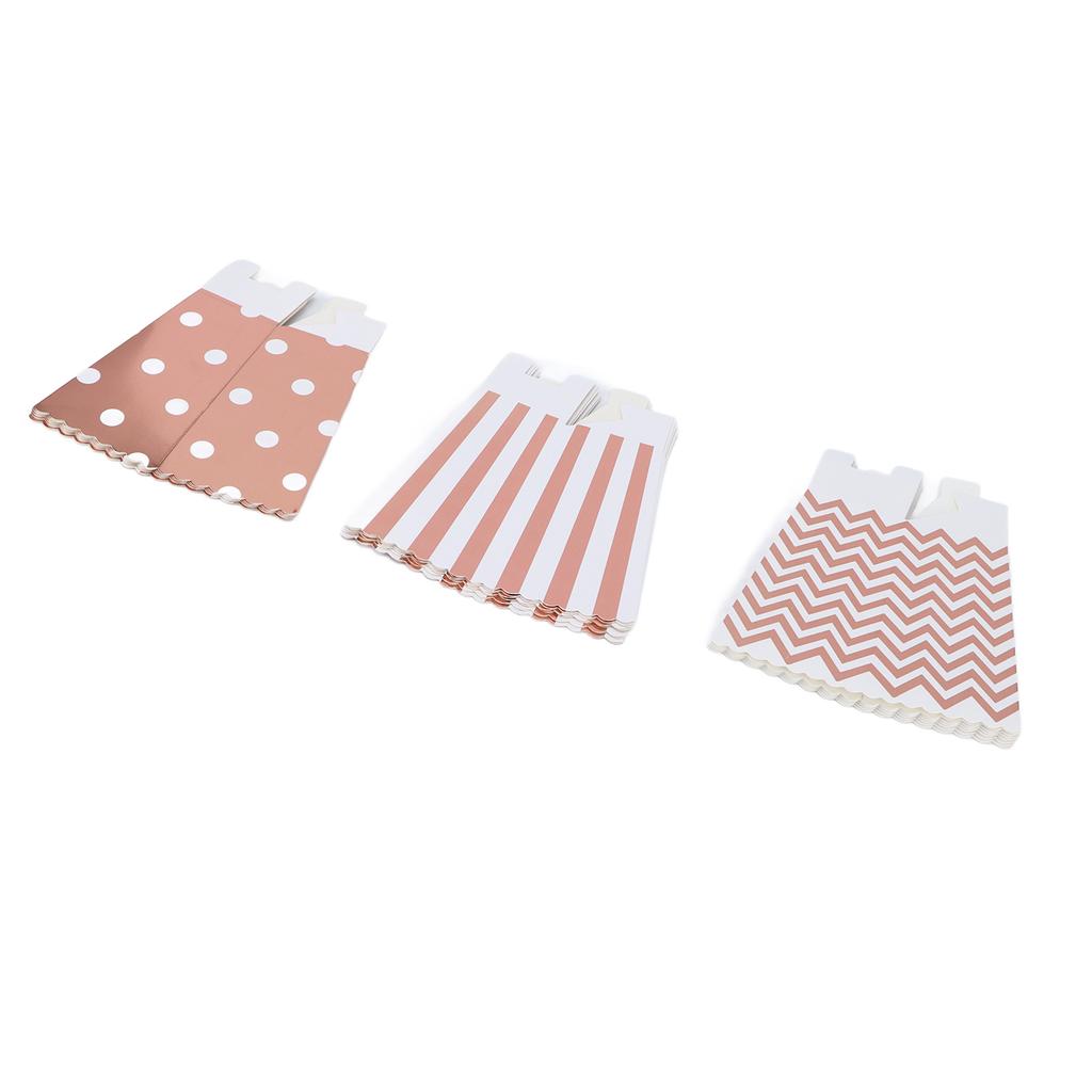 36PCS Popcorn Boxes Paper Large Capacity Top Opening Lightweight Portable Popcorn CupsRose Gold