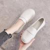 Women Leather Loafers Flat Bottom Casual Shoes Comfortable Slip On Shoes White Shoes Spring Autumn Soft Sole Walking Shoes