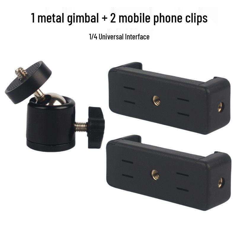 Universal Phone Clip & Tripod Stand with Rotating Head and Horizontal/Vertical Positioning