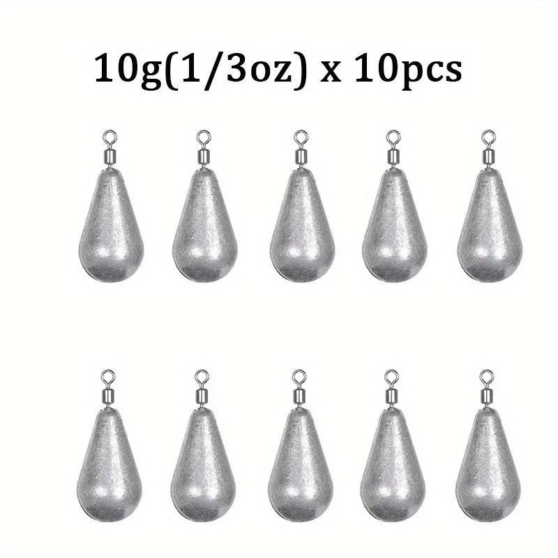 

10 шт./лот рыболовные грузила 3,5 г 5 г 7 г 10 г 14 г мягкие приманки грузила для ловли окуня аксессуары для снастей 10pcs 10g серебряный