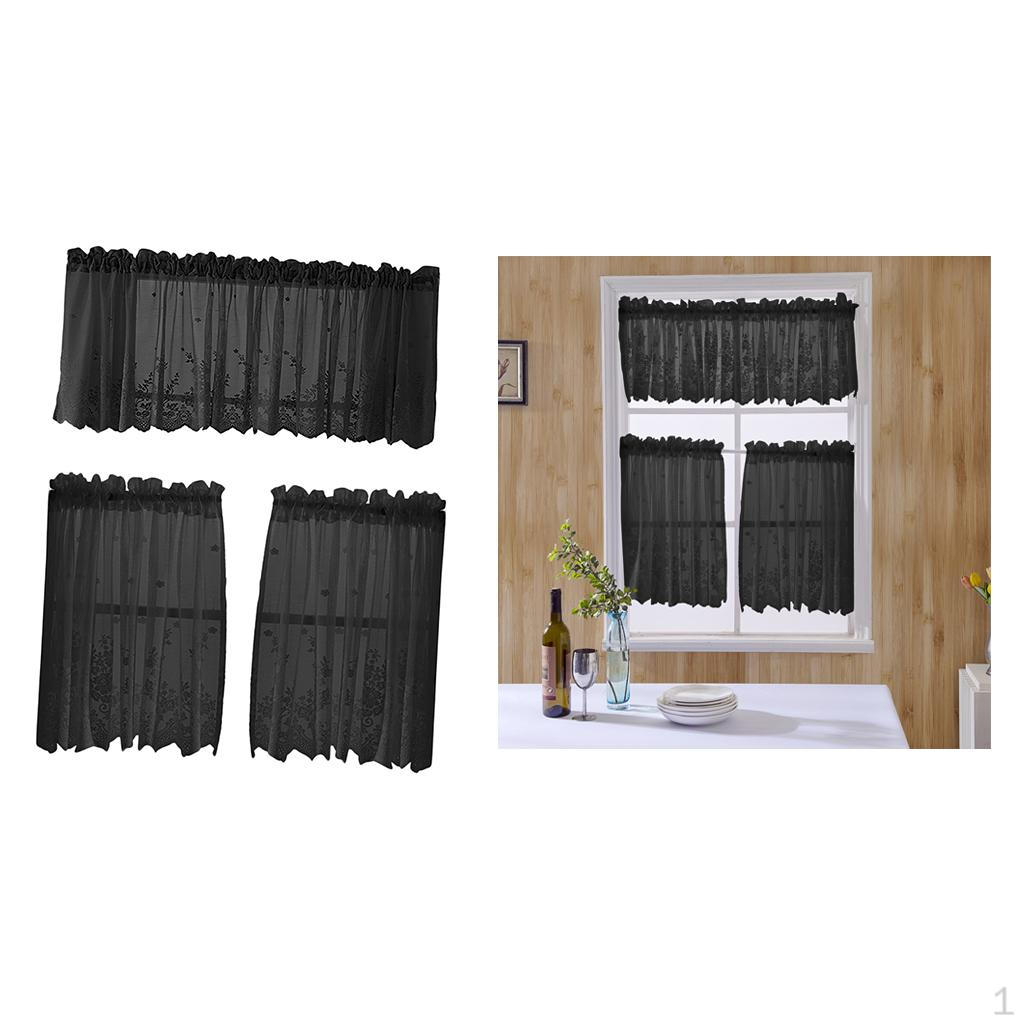 

Кухонный оконный занавес комплект ламбрекен ярусы для маленьких окон