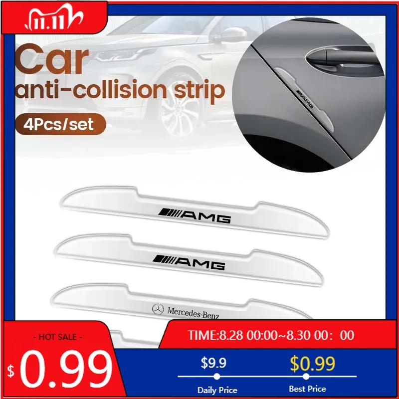 GLC GLB 4pcs Rubber Car Door Edge Protector Stickers Anti Collision Strips For Mercedes Benz AMG W108 W124 W126 W140 W168 W169