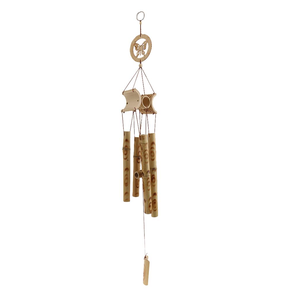 Wooden Bamboo Wind Chime Windbell for Home Garden Outdoor Hanging Decorations Style 1