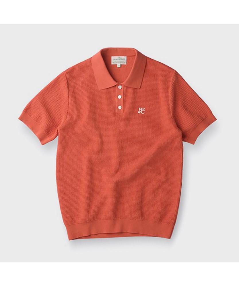 Henlikoteun [British Sporting Club] Waffle Short-Sleeves Polo Knit Abwam26701Orx