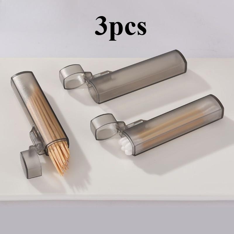 

3/10pcs Portable Transparent Toothpick Storage Box,Compact Design Easy to Carry Use,Essential Perfect Gift for Travel Lovers.