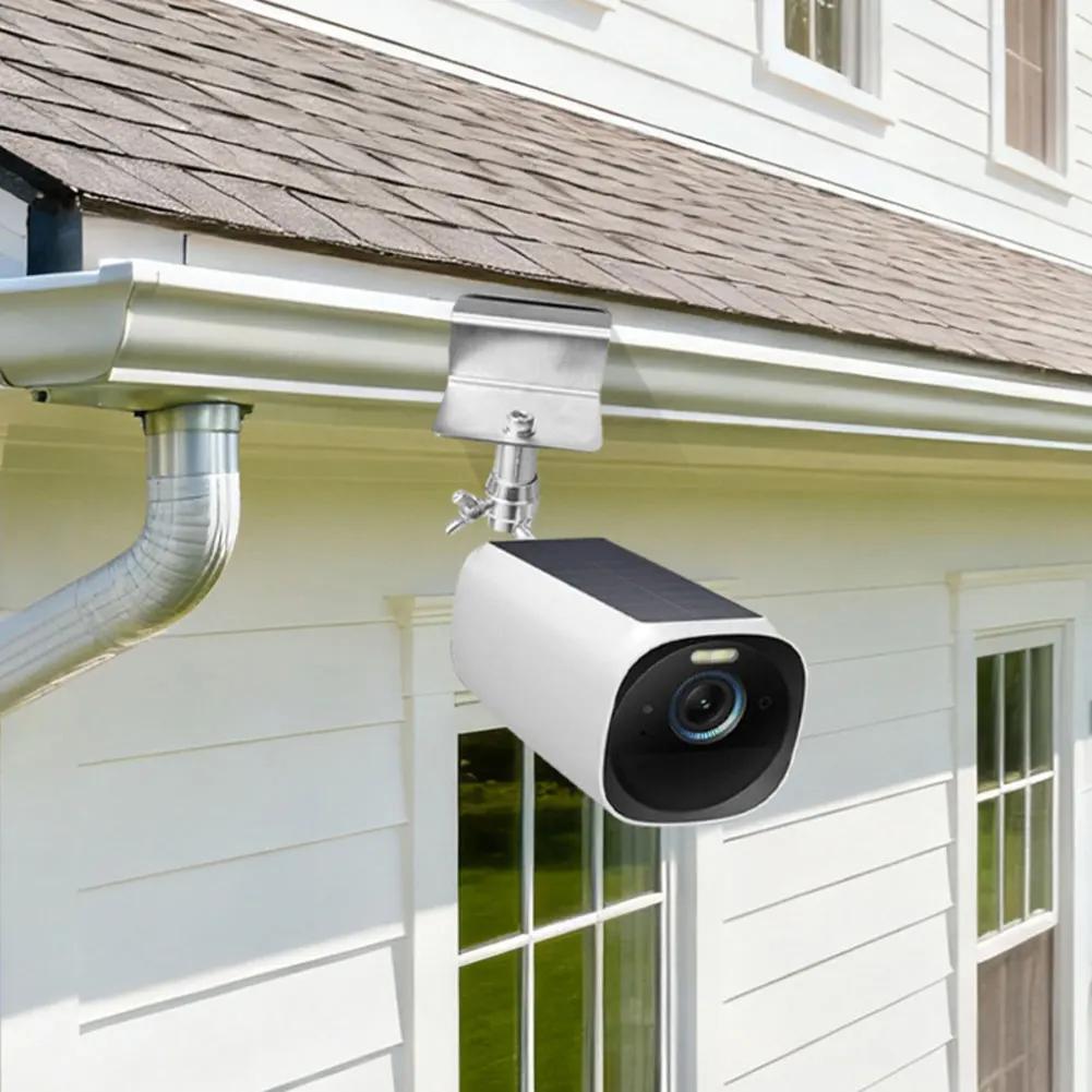 Gutter Mount For Eufy=For Arlo=Solar Panels Adjustable Stainless Steel Mount Bracket To Get Sun Compatible With Eufy=S220 Camera
