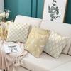 New Golden Pattern Peach Leather Velvet Pillowcase Nordic Light Luxury Living Room Sofa Cushion Pillowcase