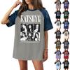 Damen Jeans Patchwork Top, Lässiges Kurzarm-Komfort-T-Shirt, Modisch für Frühling und Sommer.