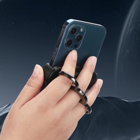 Yousheng 1/2Pcs Dual-Ring Three-Finger Back Clip Holder Multipurpose Foldable Phone Grip Holder 360 Degrees Rotation Cell Phone Ring Holders Stand