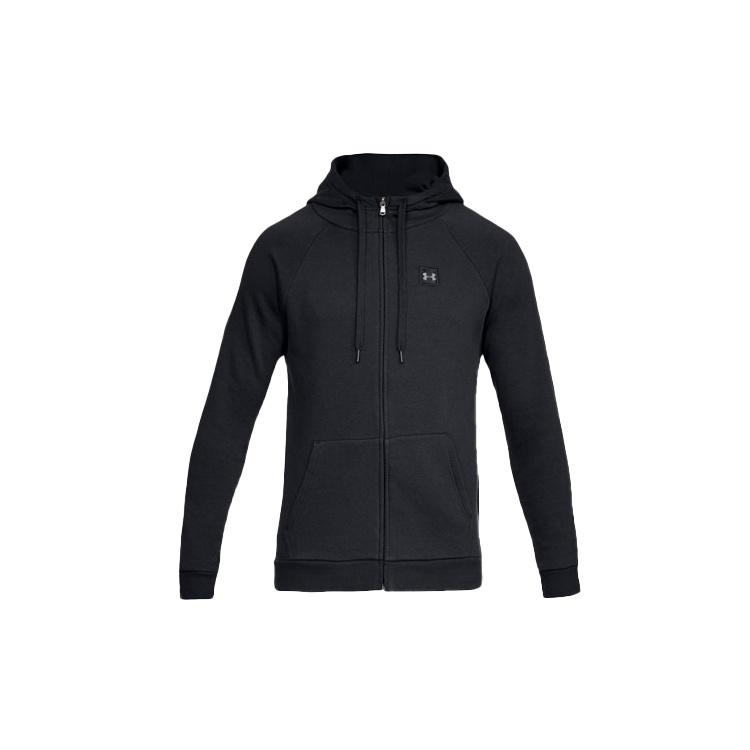 Men s Under Armour Rival square frame Logo Hooded Jacket Black 1320737-001 XL