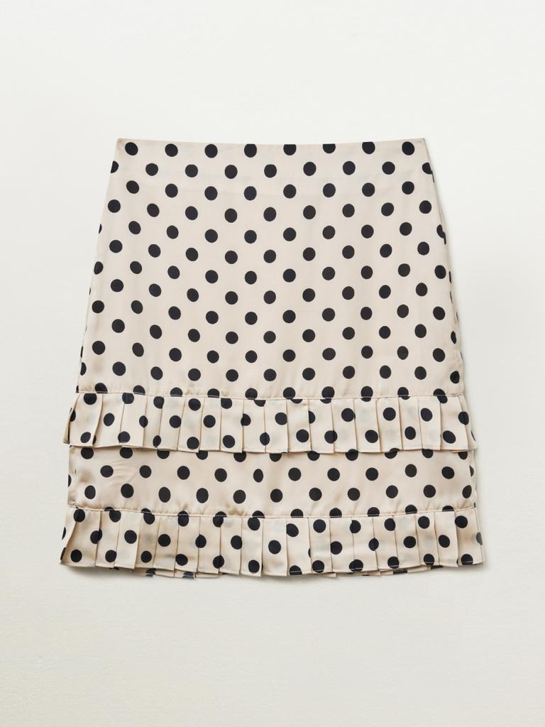 Pibeuseupibeuseu Dot Pleasts Skirt / Beige