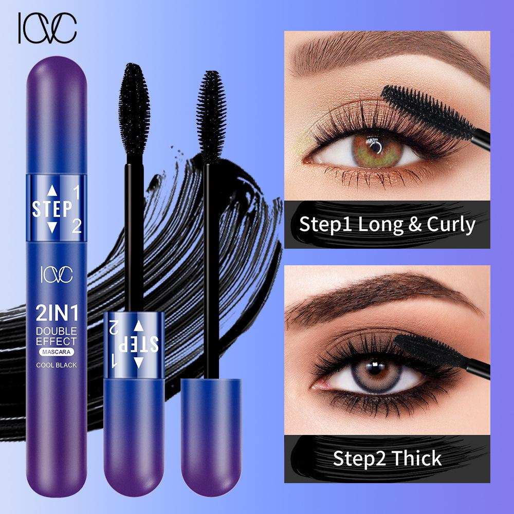 2-In-1 Volumizing Fiber Mascara Enhances The Thickness of Black Lashes,Waterproof/Long-Lasting Without Smudging,Significantly Increases Lash Length