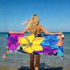Vibrant Hibiscus Beach Towel Quick Dry Microfiber Sand Free Absorbent Lightweight for Summer Pool Travel Vacation Beach Party