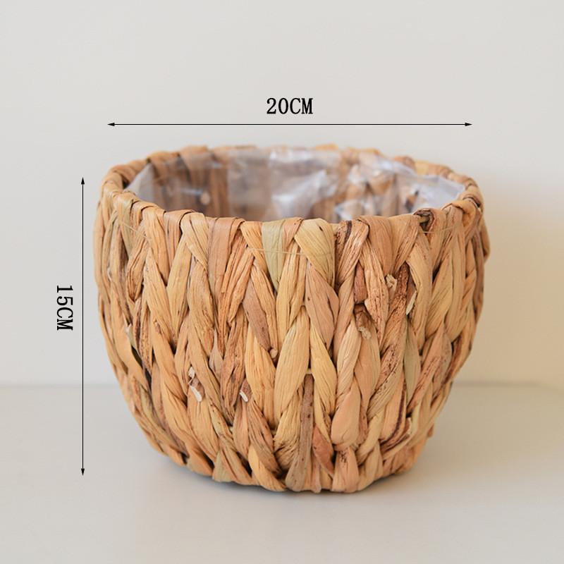 Garden Flower Pot Basket Straw Planter Basket Woven Flowerpot Furniture Decoration Flower Pot Desktop Plant Containers Gift