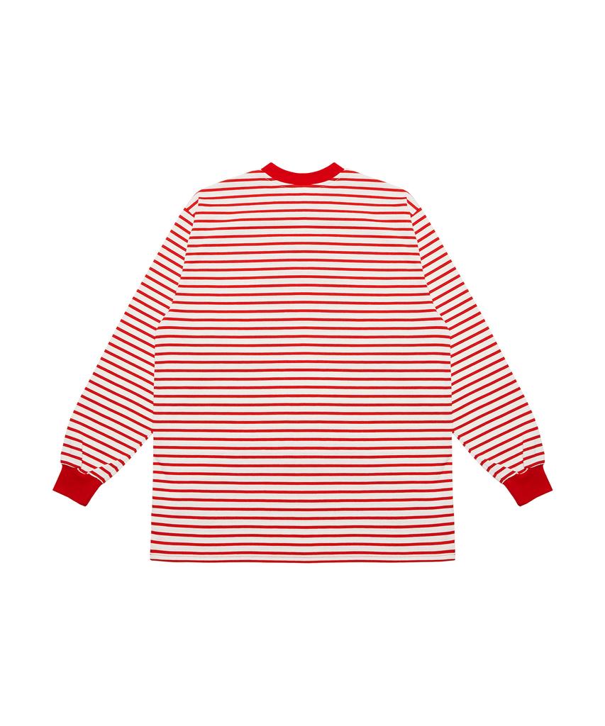 Bajal Vz Logo Big Oversized Marine Long Sleeve T-Shirt Red