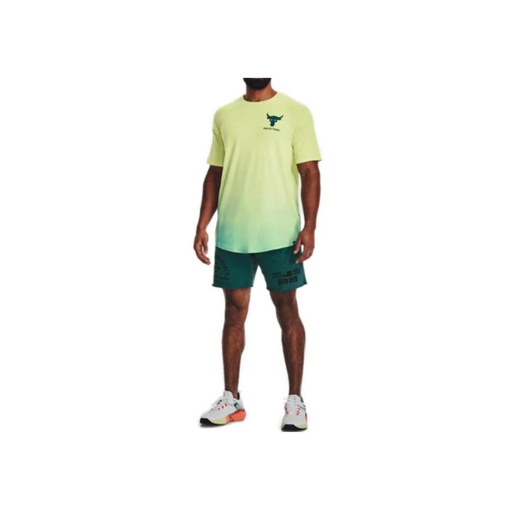 Under Armour SS23 Pattern Print Crew Neck Short Sleeve T-Shirt Men Tops Green 1378906-391