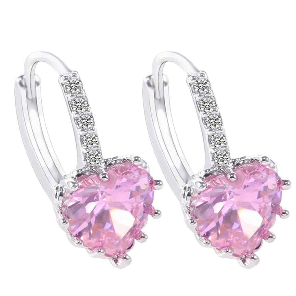 Ladies' Love Zircon Earrings