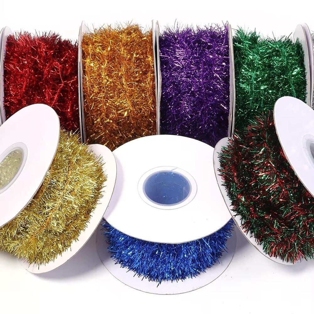 Glitter Finish Tinsel Ribbon Garland 10 Yards Length Foil Tinsel Garland Wedding Decoration