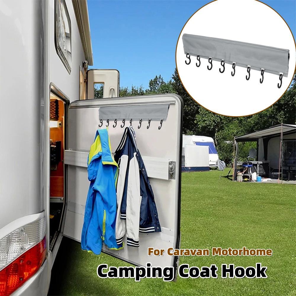 Caravan Storage Rack Hook Rail with Keder Piping RV Camping Coat Hook Rack for Motorhome Keder Piping Rail Strip Tent Roof Poles