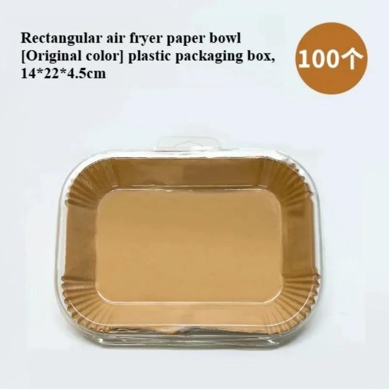 100 Stück Einweg-Heißluftfritteusen-Einlagen: Rechteckiges Backpapier für einfache Reinigung & gesundes Kochen