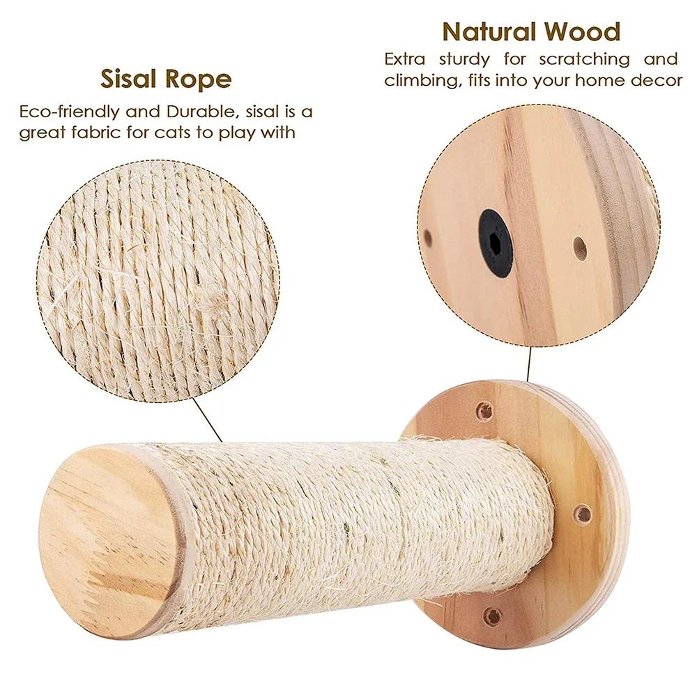 Wandmontierte Katzenhängematte, Platzsparend, Sisal Abriebfester Katzenklettergerüst Haustier Aktivitäts Ruhe Set Indoor Katzenmöbel