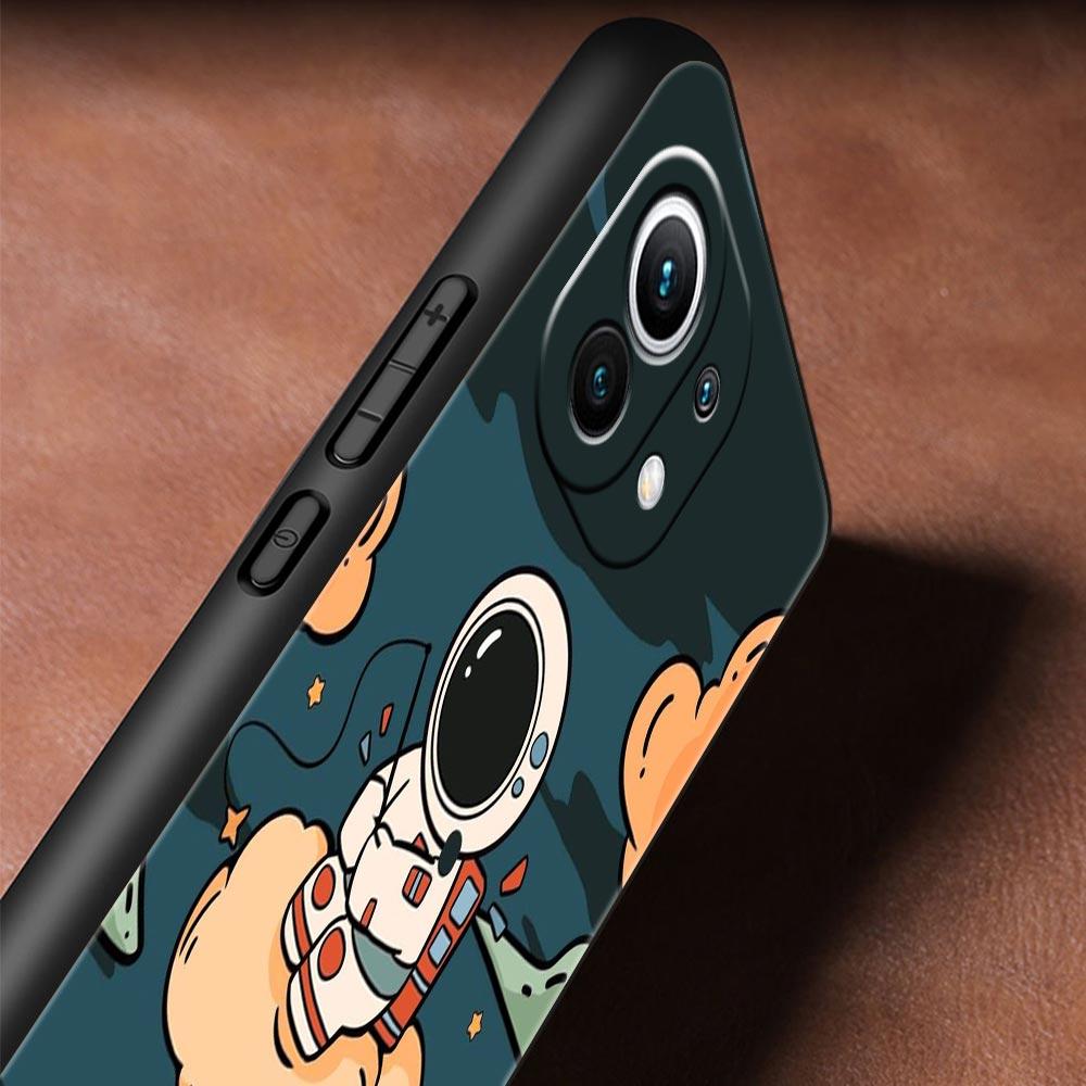 Cartoon Cute Cosmonaut Phone Case Cover for Xiaomi Mi 17 15 14 13 12 11 Ultra 15T 14T 13T 12T 11T Pro Lite 5G Soft TPU Shell Bag
