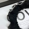 Elegant Retro Black-Silver Beaded Elastic Hair Tie for a Classy Look