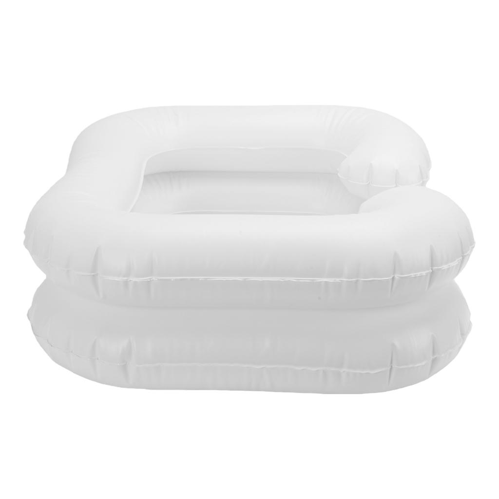 Portable Hair Wash Tub Double Layer PVC Foldable Inflatable Hair Washing Basin for Home Camping Travel