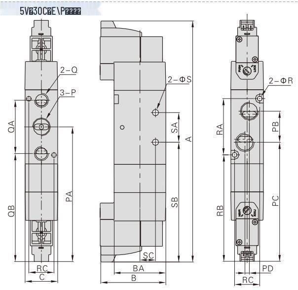 AirTAC Solenoid Directional Valve 5V210-06/B050/A050
