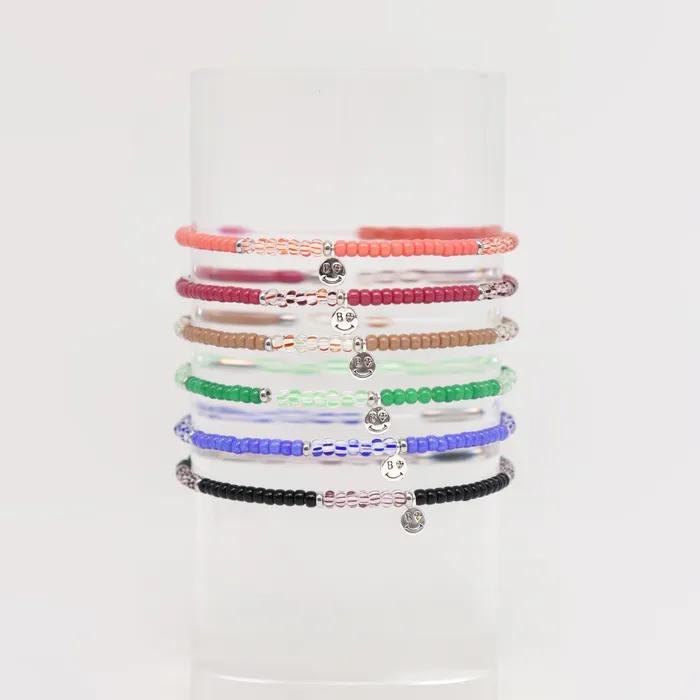 Color Stripe Mix Beads Bracelet Clear Stripe Color Mix Bead Bracelet
