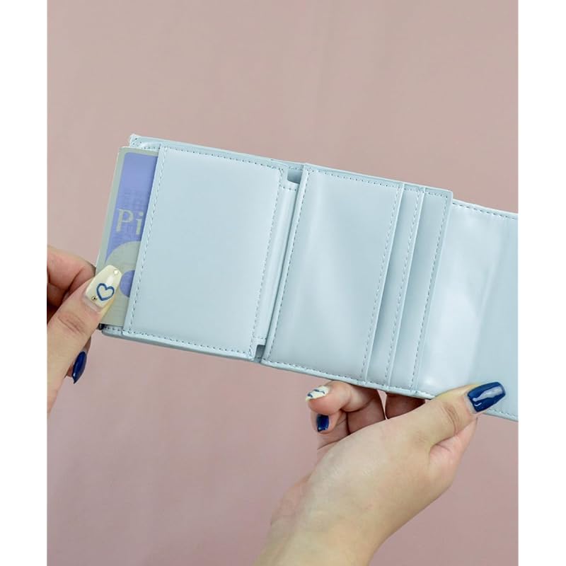[AppelToi] ivory trifold wallet ladies With coin purse trifold wallet mini wallet small Smaller Thin compact wallet card box coin billfold quilting