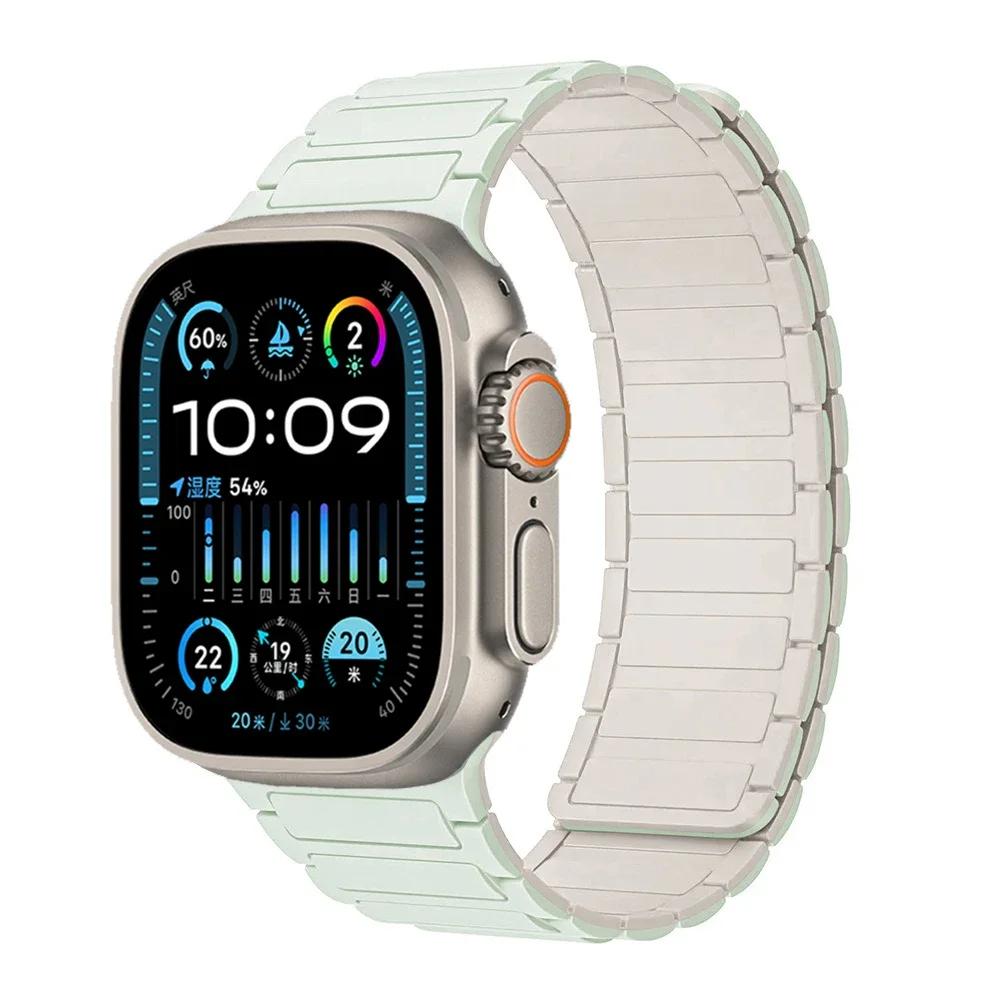 Silicone Strap for Apple Watch Band 49mm 46mm 42mm 45mm 44mm 41 40mm Bracelet iWatch Series 11 10 9 8 7 6 5 4 SE Ultra 3 2 49MM