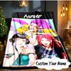 Custom Name KPop Cartoon Blanket  Ideal Bedding Blanket Perfect for Travel, Camping, Living Rooms, Offices, Sofas, Fan Christmas Gift