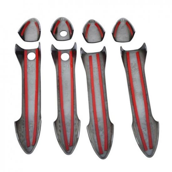 8Pcs Carbon Fiber Car Door Handle Cover Trim For Honda Accord Gen G9 2013-2017