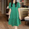 ZANZEA Women Casual Round Neck Short Sleeve Polka Dot Print Dress