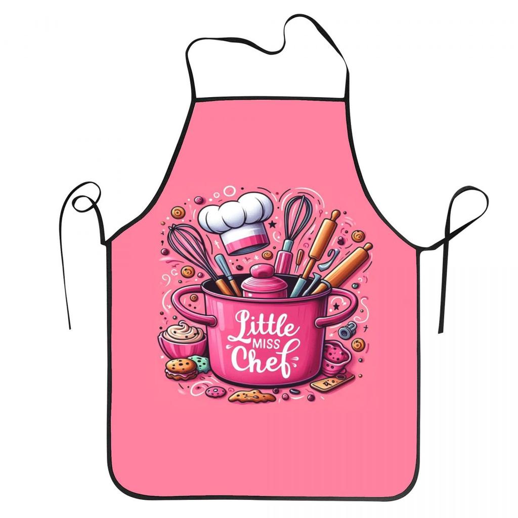 Little Miss Chef Apron Chef Cuisine Tablier Sleeveless Bib Kitchen Cleaning Pinafore for Women Men Gardening