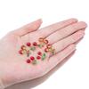 1pc 2pcs Enamel Green Leaf Red Cherry Earrings Charms Stainless Steel Fruit Necklaces Pendant Accessories DIY Jewelry Findings