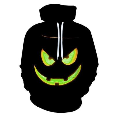 Wiosenno-jesienna bluza z kapturem z nadrukiem cyfrowym 3D dyni na Halloween, casualowa moda dla mężczyzn i kobiet