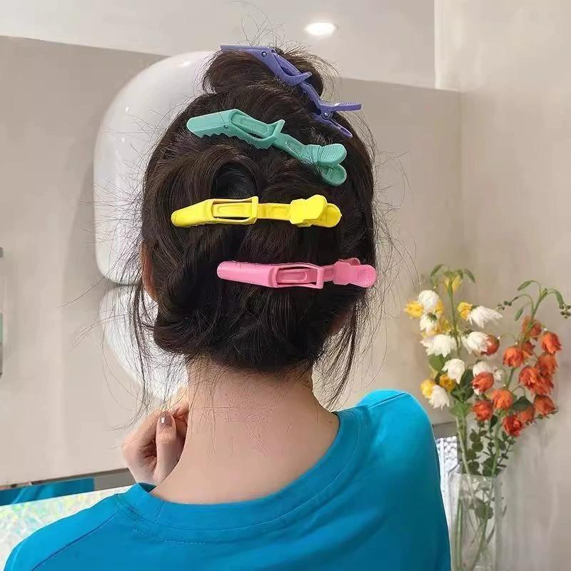 6Pcs Alligator Hair Clips Clamps Claw Section Hairpin Enhanced Crocodile Non-Slip Clips Salon Hair Styling Accessories