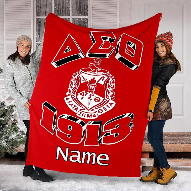 Personalized Custom Name Blanket - Delta Sigma Theta Print Design,Blanket for Sofa,Bed,Travel,Camping - Soft and Warm, Great Gift